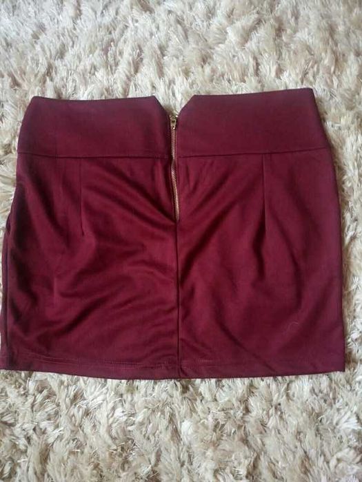 spódnica krótka mini bordowa