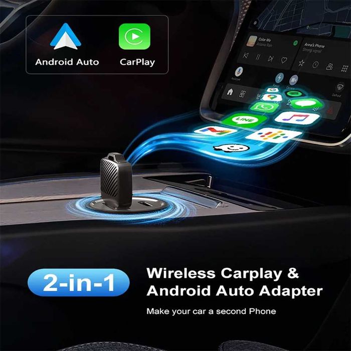 Adapter CarPlay Android Auto 2 w 1 Bezprzewodowy BT