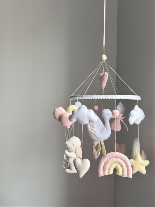 Мобіль ручноі роботи + муз.блок+тримач + підсвітка В ПОДАРУНОК