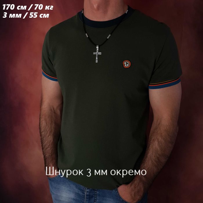 Солідний срібний чоловічий хрестик кулон 925 проба