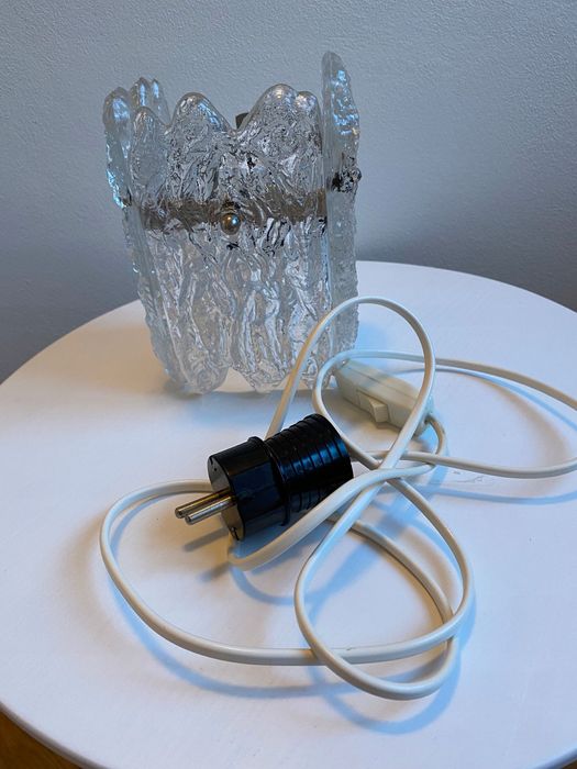Kinkiet Kalmar Austria lampa szkło mrożone murano lata 60 oryginał
