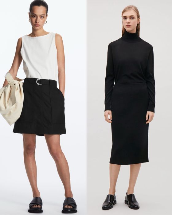 Чорна спідниця Cos юбка миди мини