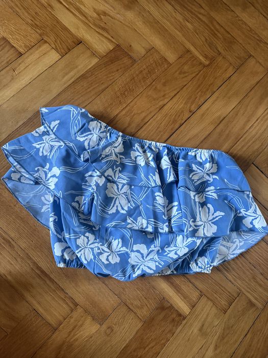 Niebieski top w kwiatki Shein