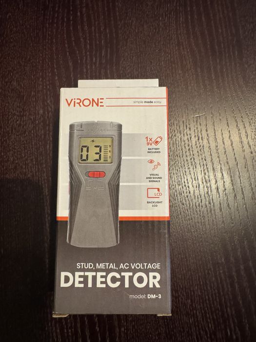 Detektor wykrywacz przewodów, drewna i metalu 3w1  VIRONE