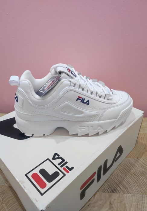 Buty nowe białe sneakersy wysokie Fila Distruptor II Premium 38 jesien
