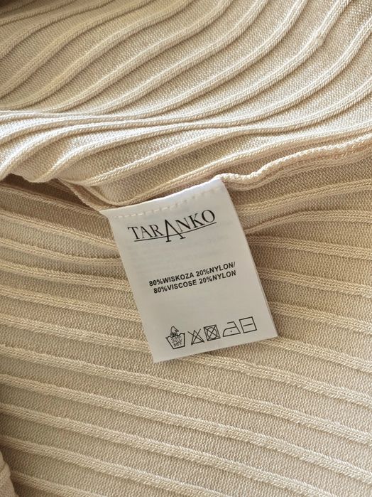 Taranko elastyczna sukienka kamizelka basic beżowa prążkowana