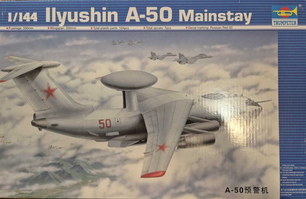 Kits Modelismo Trumpeter 1/144 Ilyushin IL-76 Transport e Ilyushin A-50 Mainstay  Novos
