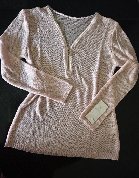 Camisola rosa bebê, em malha fria