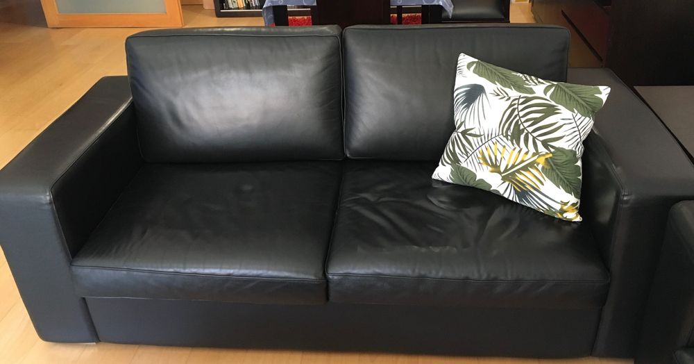 Sofás em pele bom estado de conservação