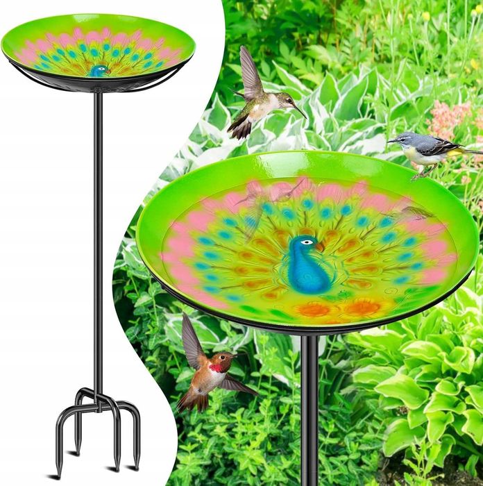 Poidło dla Ptaków Stojące 100cm– Metalowe,Stabilne, z Głęboką Miską