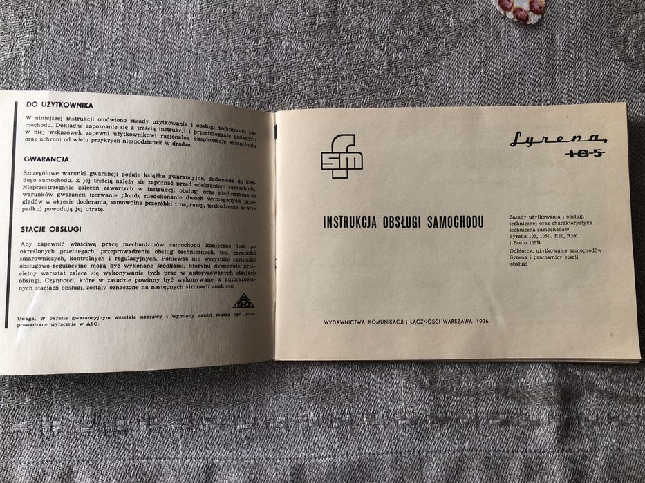 Syrena 105 instrukcja obsługi