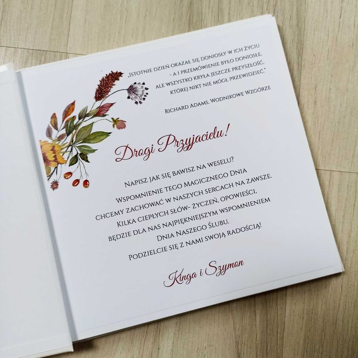 Piękna księga gości na wesele - Jesienne serce