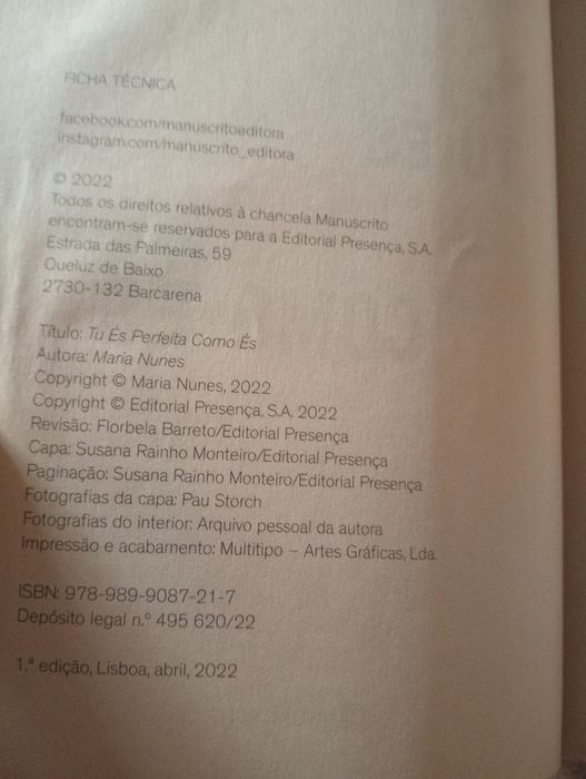 Tu és perfeita como és