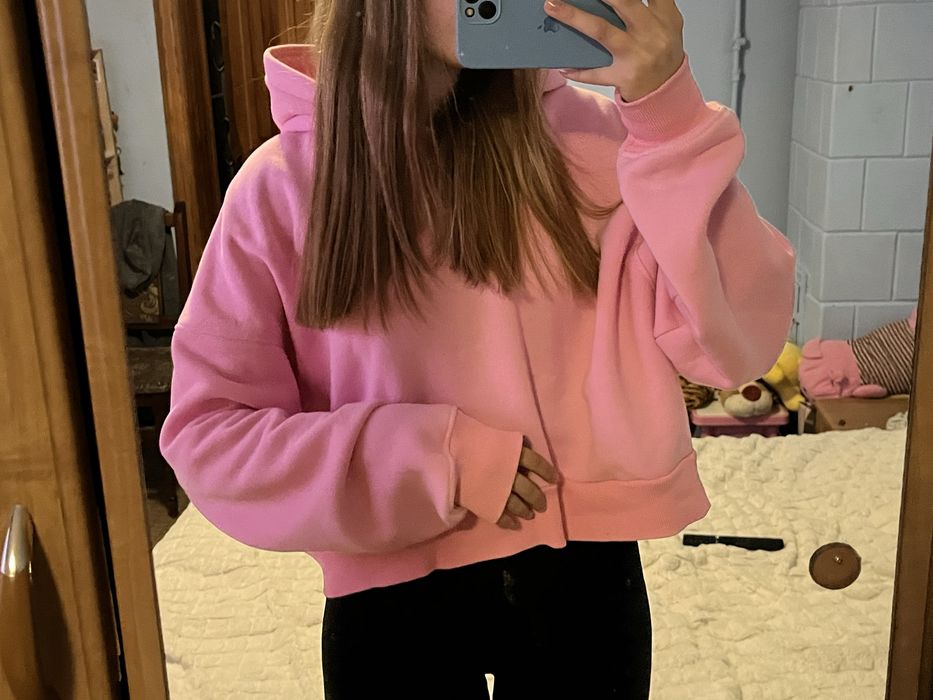 худі рожеве вкорочене