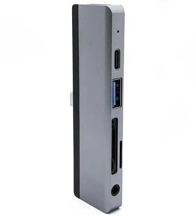 Магнітний хаб для макбука хром Type-C USB 3.5 Картрідер HDMI