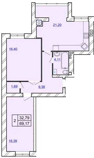 2к в сучасному Житловому комплексі на Виставці