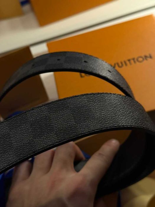 LV Initiales Belt Damier Graphite Matte Black 90-110