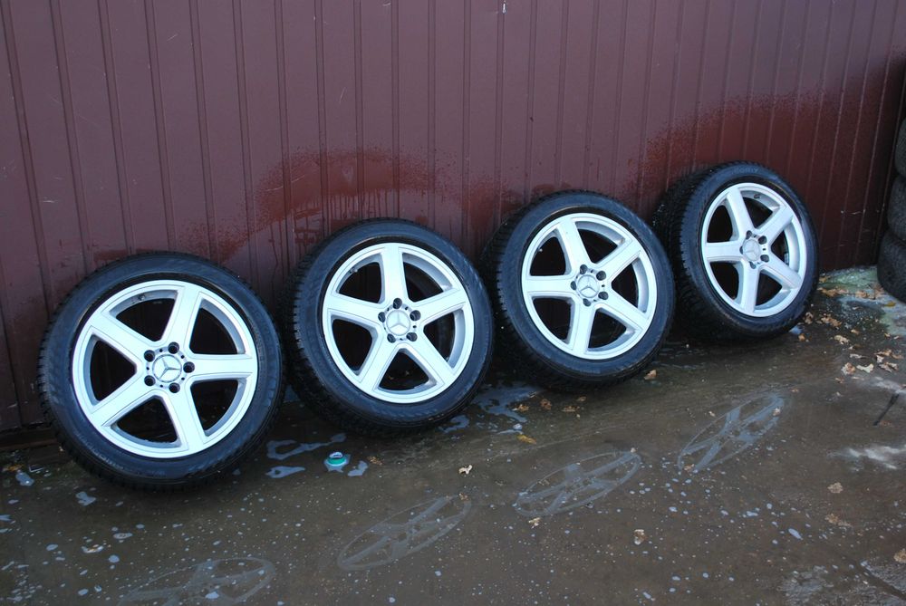 Koła 225 50 R17 5x112 Alufelgi + opony zimowe 7mm Mercedes Audi Skoda Seat VW BMW TPMS , ET45 , 66.6mm