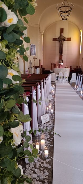 Weselne, ślubne, kościoła, Dekoracje ślubne, dekoracja kościoła