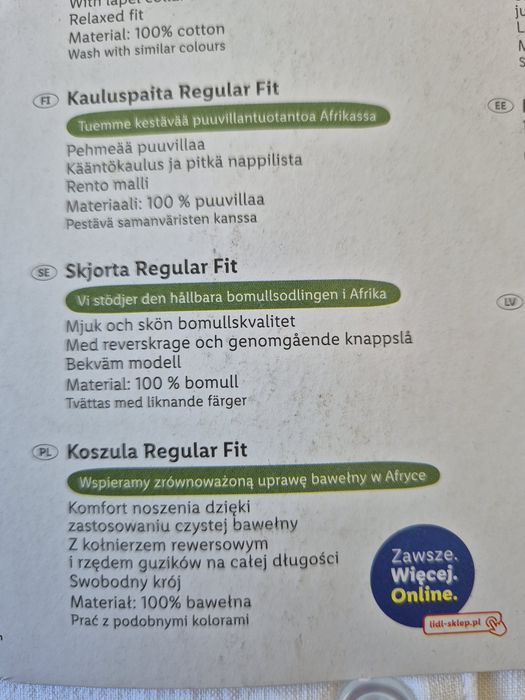 Koszula męska Livergy krótki rękaw regular fit bawełna nowa r. 43  44