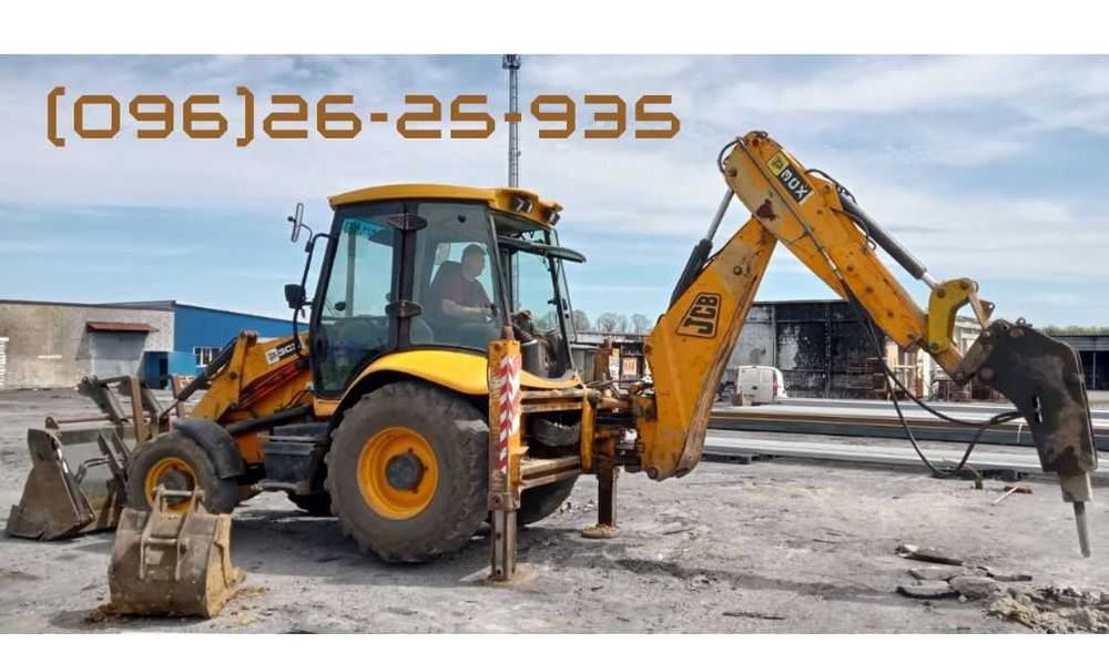 Аренда экск. JCB 3сх/гидромолот, погрузчик, с НДC.