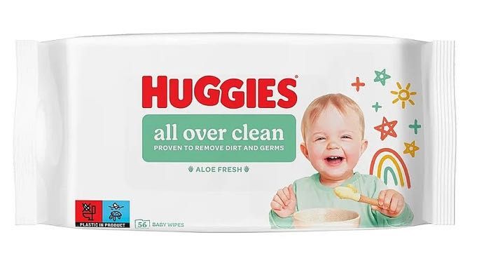 Дитячі вологі серветки "OverClean", 56 шт. Алое фреш