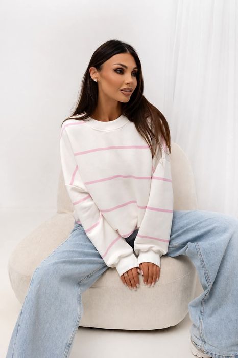 Bluza dresowa damska oversize prążki nowość