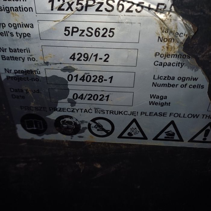 Bateria trakcyjna 2021r. 24V 625ah Linde E12 E15