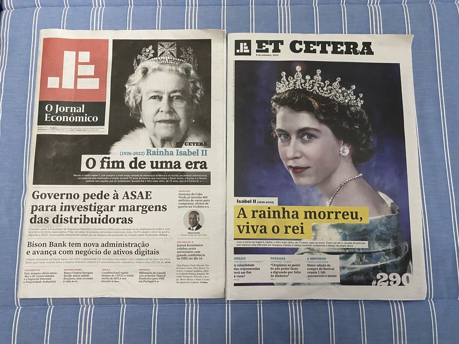 Jornais morte Rainha Elizabeth II nacionais e estrangeiros