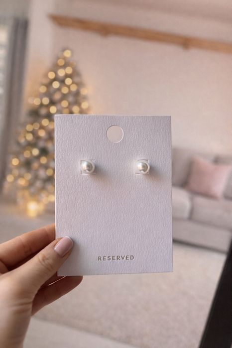 Kolczyki perełki, reserved, perły,  elegancka biżuteria, wkrętki