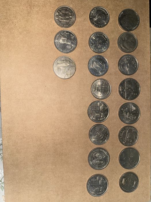 Coleção de moedas comemorativas 19 Moedas