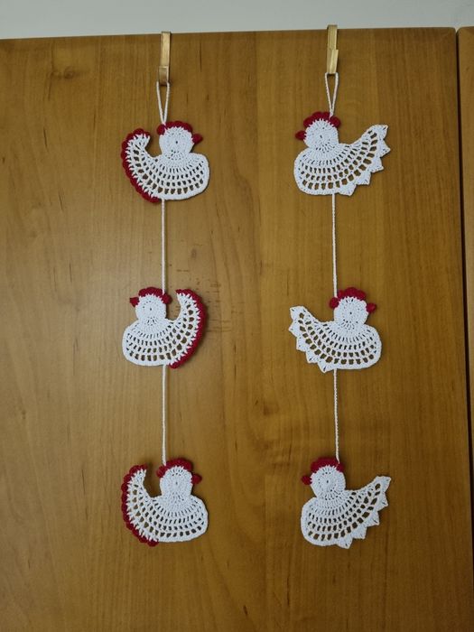 Zawieszki szydełkowe kurki