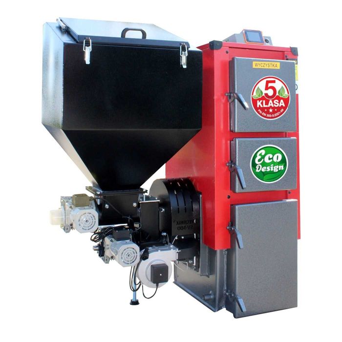 KOCIOŁ z podajnikiem na PELLET 15 kW. Piece klasy 5 Ecodesign Pelet