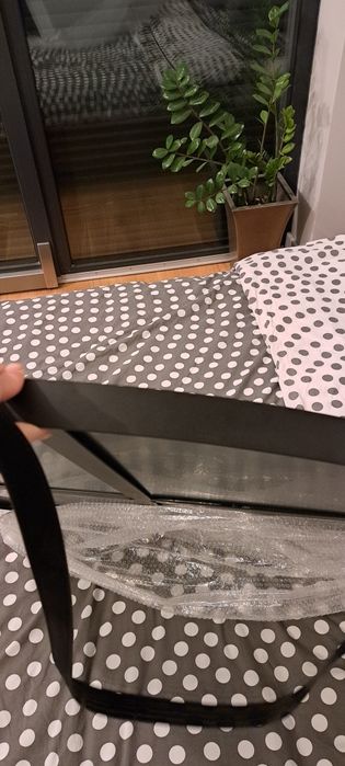 Lustro okrągłe 80 cm czarne na pasku Perito