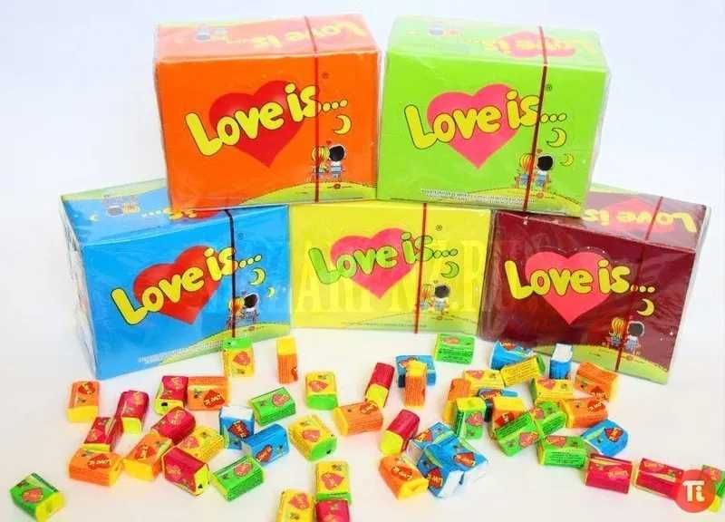 Жуйки Love is полуниця - банан жувальна гумка лові іс