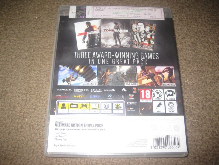 Jogo "Ultimate Action: Triple Pack/PS3/Completo!