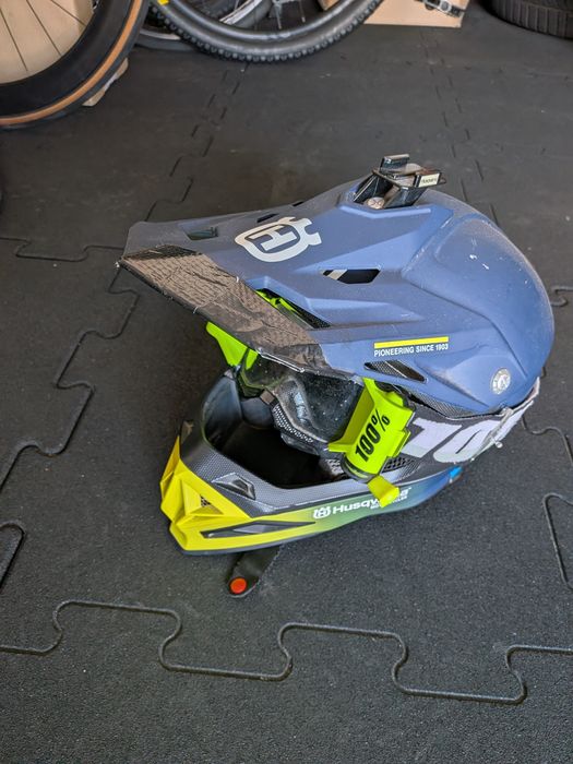 Kask Husqvarna + Gogle 100%
