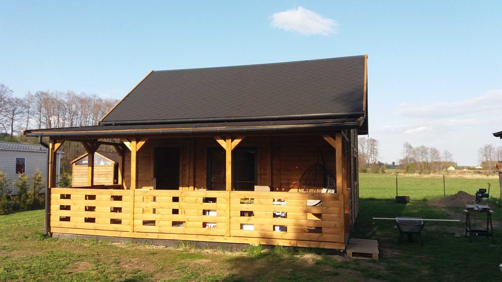 domek drewniany,wym.5mx7m, letniskowy,poddasze,drewniany,szkieletowy