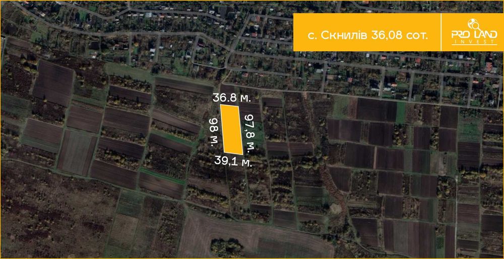 Продаж ділянки в с.Скнилів 36,08сот.