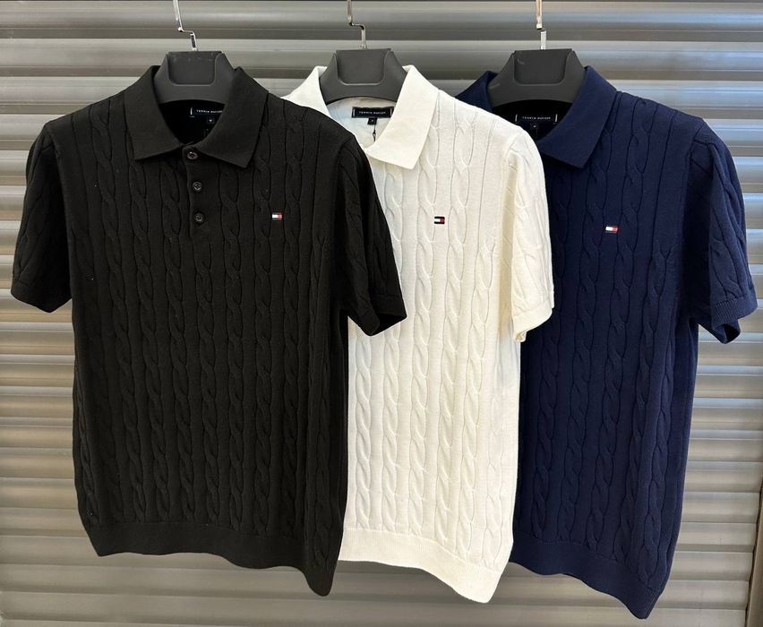 Чоловіча мужская Вʼязана Футболка  поло Tommy Hilfiger розмір  S-XXL