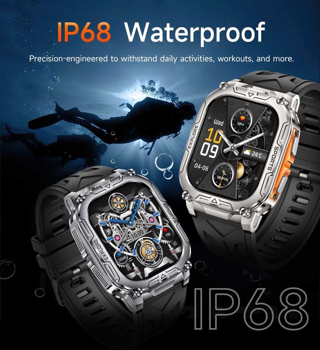 Смарт часы. VWAR TANK i152. NFC. 3D-меню. 1000mAh.LED-фонарик.