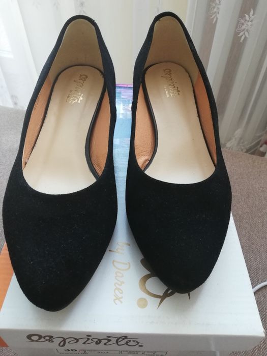 Czółenka, baleriny r 36 skóra zamszowa, 23 cm, Espinto, alma en pena