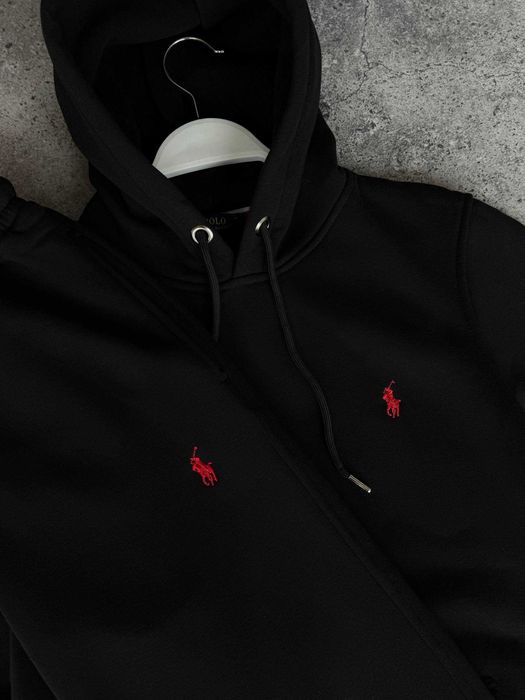 Костюм зимовий POLO Ralph Lauren Black на флісі штани і худі i57