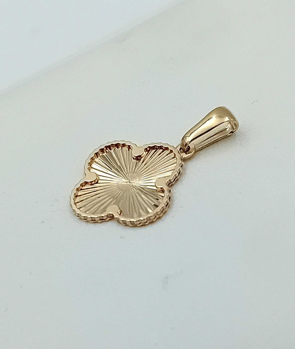 Złota zawieszka diamentowana pr. 585 Kwiat Koniczyna NOWA/Fajne Okazje