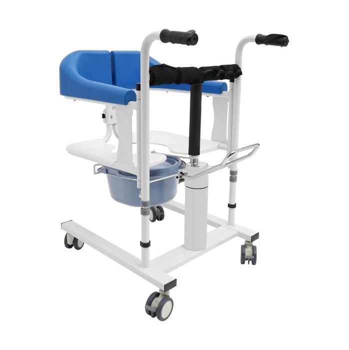 Hydrauliczny podnośnik pacjenta 3w1 z nocnikiem i kołami hamującymi