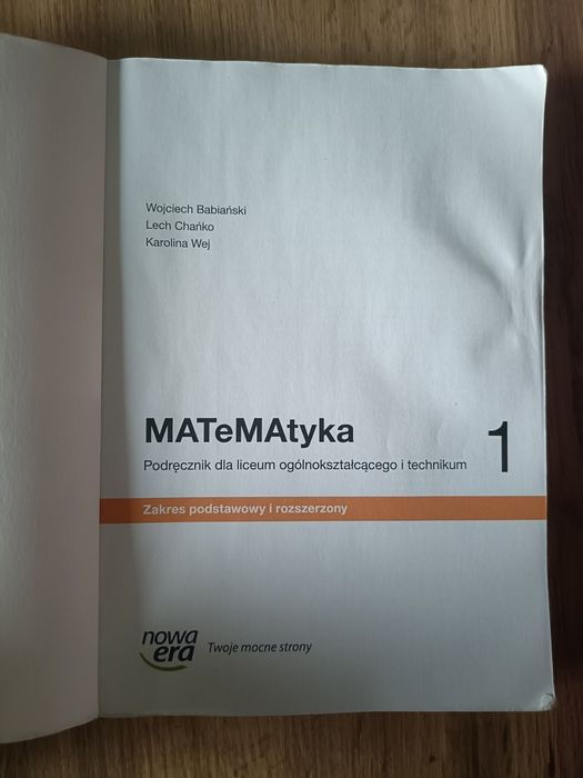 Podręcznik do matematyki 1 zakres podstawowy i rozszerzony.