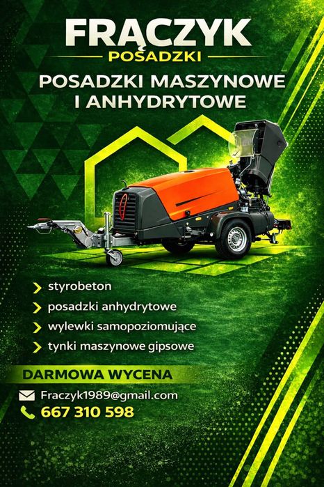Posadzki anhydrytowe, wylewki ,posadzki betonowe,tynki