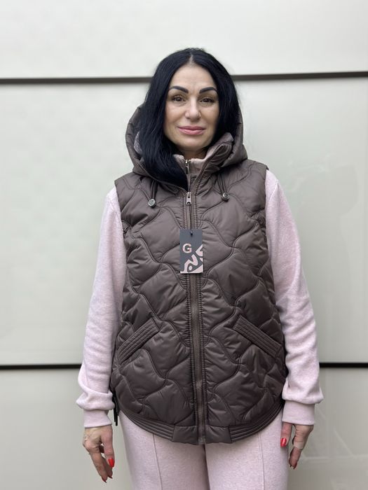 Жіноча жилетка + капюшон | жилетка великих розмірів | опт/роздріб