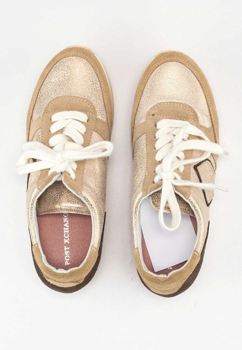 złote sneakersy Post Xchange buty ze skóry naturalnej PX rozmiar 38