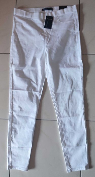 Długie białe spodnie 42/14 super legginsy DUNNES STORE